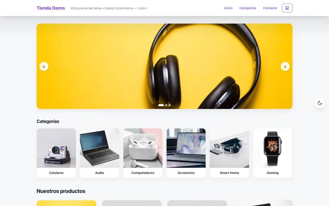 Vista previa de una tienda de tecnología